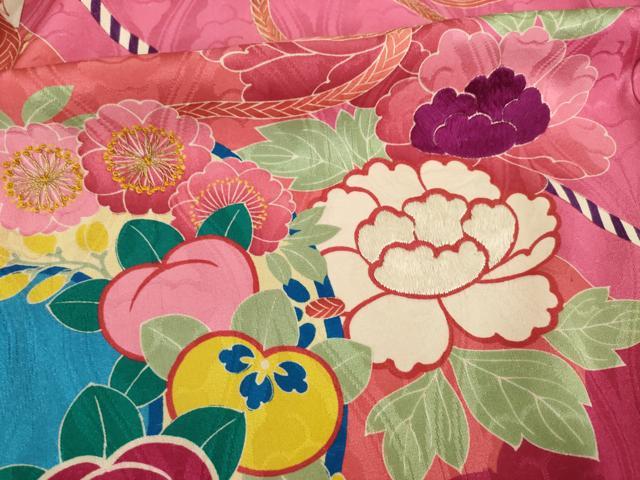 平和屋本店●アンティーク 大正ロマン 振袖 駒刺繍 花鼓文 正絹 逸品 AABI0792ck