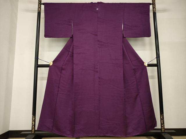 平和屋着物●上質な色無地 遠山地紋 桑の実色 正絹 逸品 AABI0796ck