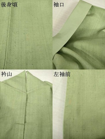 平和屋着物●上質な紬 色無地 黄海松茶色 鈴乃屋扱い 正絹 逸品 AABI0798ck