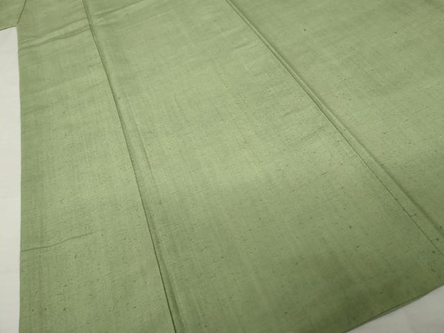 平和屋着物●上質な紬 色無地 黄海松茶色 鈴乃屋扱い 正絹 逸品 AABI0798ck