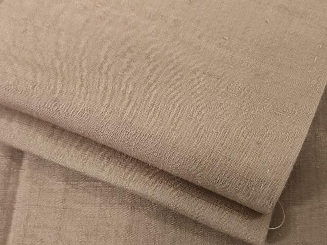 平和屋着物●結城紬 色無地 梅染色 正絹 逸品 AABI0799ck