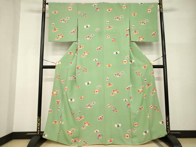 平和屋着物●上質な小紋 ふくら雀 正絹 逸品 AABI0800ck