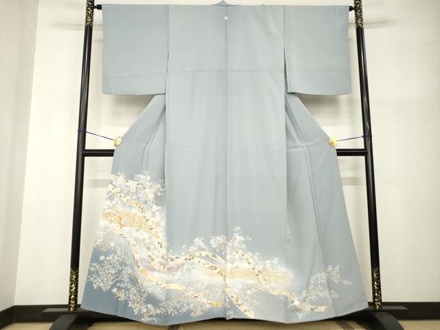 平和屋着物●豪華色留袖 駒刺繍 蔓帯花文 金彩 正絹 逸品 AABI0803ck