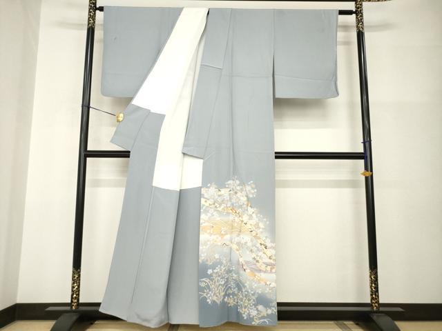 平和屋着物●豪華色留袖 駒刺繍 蔓帯花文 金彩 正絹 逸品 AABI0803ck