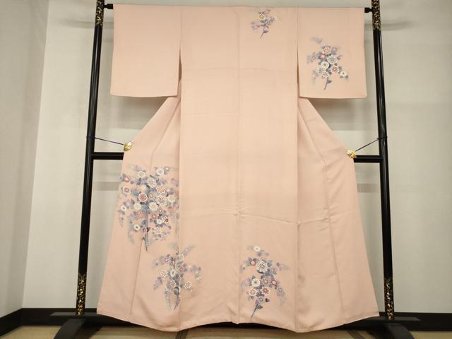 平和屋着物●訪問着 友禅 草花文 正絹 逸品 AABI0812ck