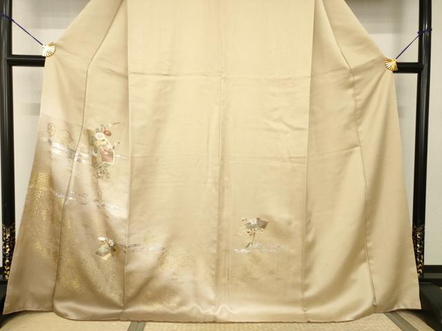 平和屋着物●訪問着 地紙花文 金彩 ロング丈 正絹 逸品 AABI0820ck