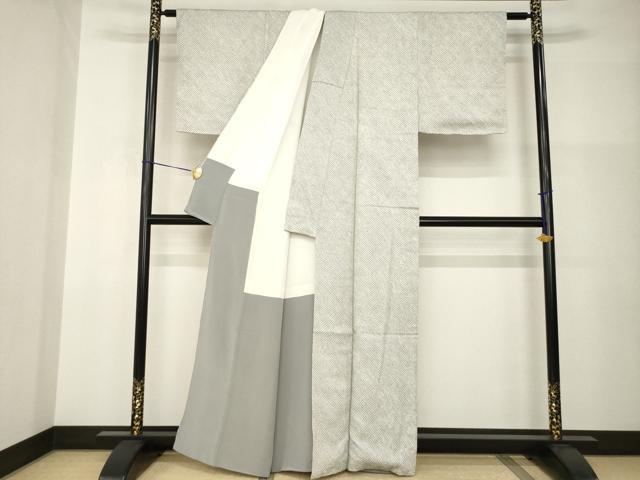 平和屋着物●大変加工の良い総絞り小紋 正絹 逸品 AABI0822ck
