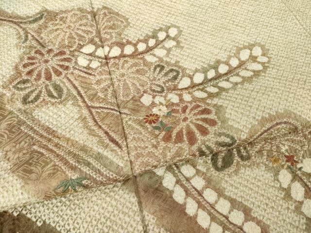 平和屋着物●訪問着 総絞り 刺繍 流水花文 やまと誂製 正絹 逸品 未使用 AABI0824ck