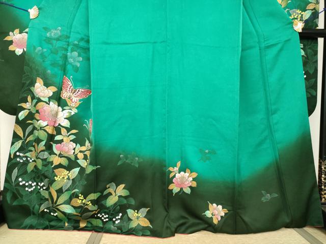 平和屋着物●豪華振袖 花蝶文 正絹 逸品 AABI0827ck