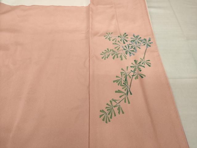 平和屋着物●訪問着 枝垂れ花文 松 暈し染め 正絹 逸品 AABI0830ck