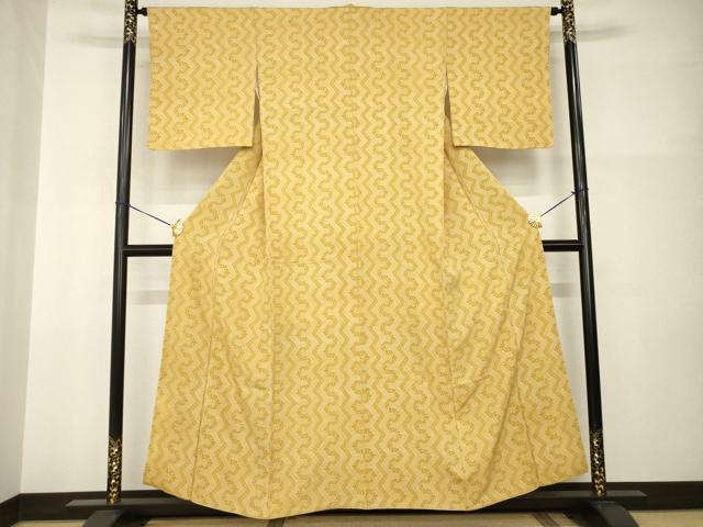 平和屋着物●上質な小紋 幾何学文 正絹 逸品 AABI0833ck