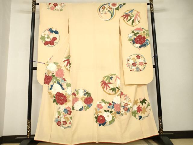 平和屋着物●豪華振袖 友禅 花丸文 正絹 逸品 AABI0838ck