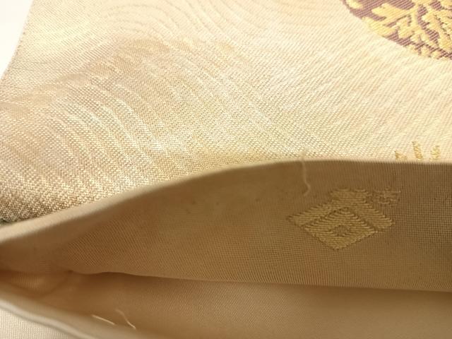 平和屋着物◎六通柄袋帯 唐織 道長花文 金糸 正絹 逸品 AABI0845yx