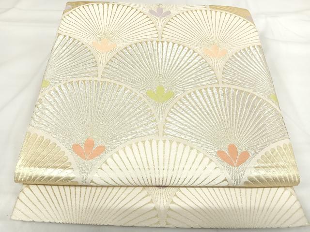 平和屋着物◎六通柄袋帯 唐織 青海波 金銀糸 正絹 逸品 AABI0847yx