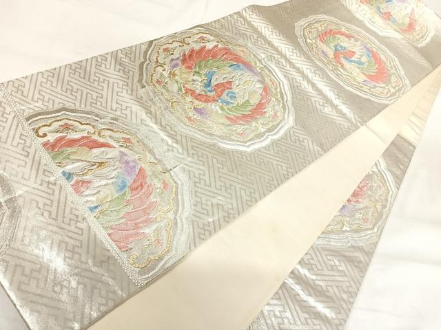 平和屋着物◎六通柄袋帯 鳳凰 金銀糸 三越扱い 正絹 逸品 AABI0872yx