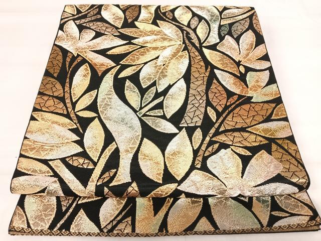 平和屋着物◎六通柄京袋帯　枝葉文　金銀糸　AABI0901yx 平和屋着物◎六通柄袋帯 枝葉文 金銀糸 正絹 逸品 CABE4380ou