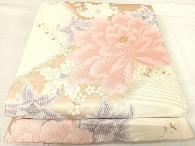 平和屋着物◎六通柄袋帯　唐織　草花文　金銀糸　正絹　逸品　AABI0917yx 平和屋着物◎六通柄袋帯 唐織 草花文 金銀糸 正絹 逸品 AABC1629dt