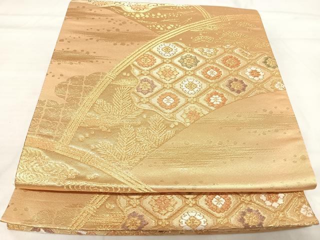 平和屋着物◎六通柄袋帯 花宝尽くし 金糸 正絹 逸品 AABI1001yx