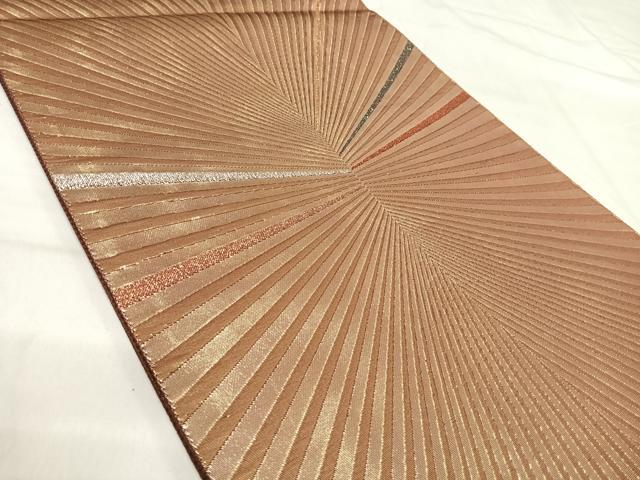 平和屋着物◎太鼓柄袋帯 変わり縞 四次元箔 金銀糸 正絹 逸品 AABI1032yx
