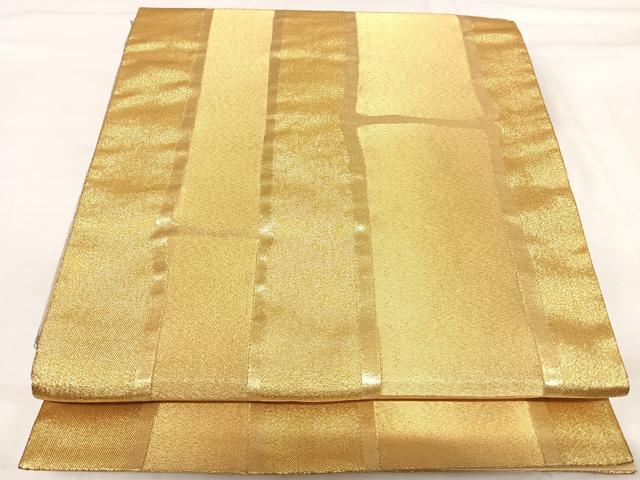 平和屋着物◎六通柄袋帯 竹 金糸 正絹 逸品 AABI1037yx