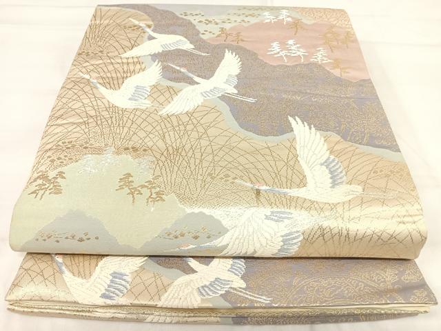 平和屋着物◎六通柄袋帯 唐織 洛外春秋抄 金銀糸 正絹 逸品 AABI1080yx