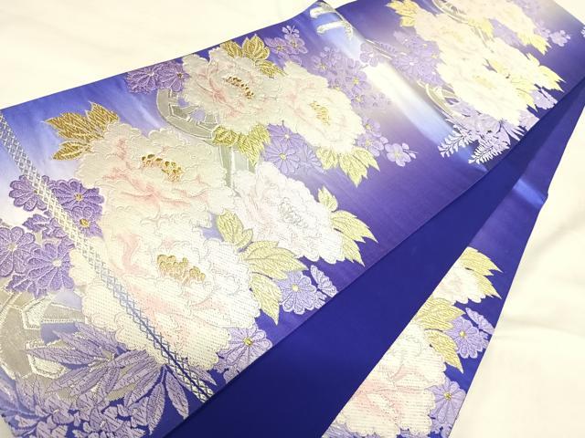 平和屋着物◎六通柄袋帯 唐織 花車文 金銀糸 正絹 逸品 AABI1132yx