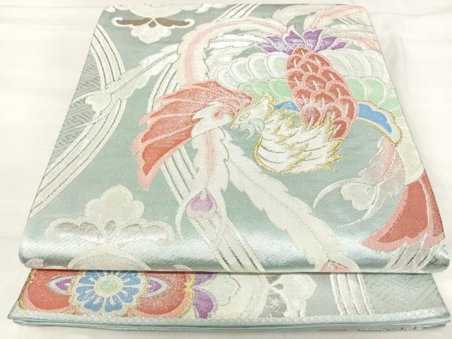 平和屋着物◎六通柄袋帯 鳳凰花文 金銀糸 正絹 逸品 AABI1191yx