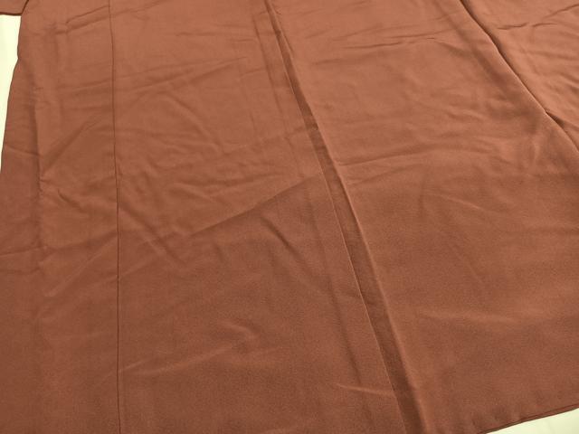 平和屋着物●上質な色無地 小豆色 正絹 逸品 AABI1203fy