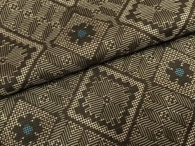 平和屋着物●本場大島紬 龍郷絣 アンサンブル 正絹 逸品 AABI1204fy