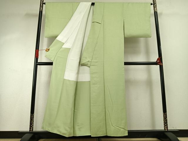 平和屋着物●上質な色無地 草花地紋 夏虫色 正絹 逸品 AABI1205fy