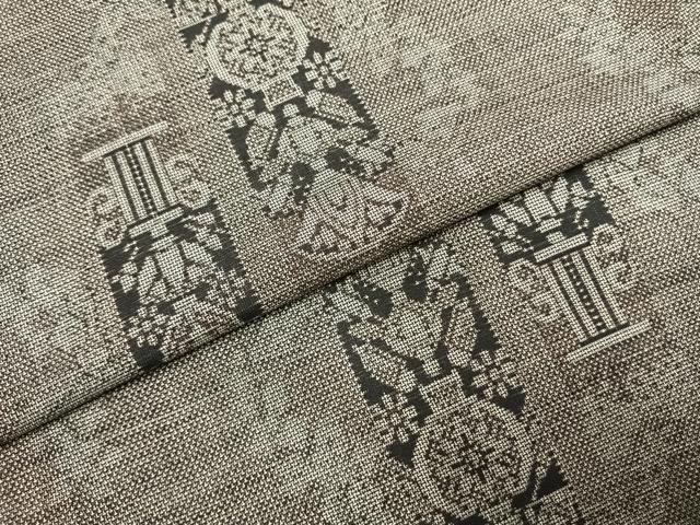平和屋着物●本場大島紬 カタス9マルキ 吉祥花文 正絹 逸品 AABI1208fy