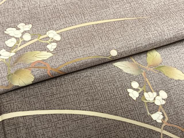 平和屋着物●本場大島紬 染大島 訪問着 枝花文 金彩 正絹 逸品 AABI1209fy