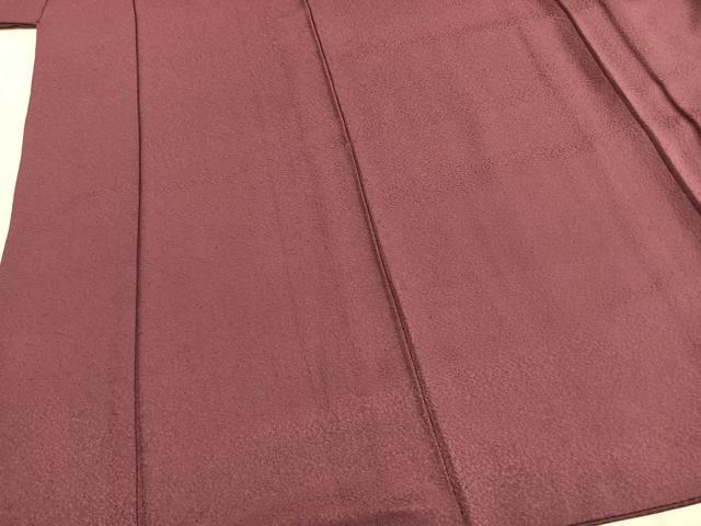 平和屋着物●上質な色無地 草木染 暗紅色 正絹 逸品 AABI1216fy