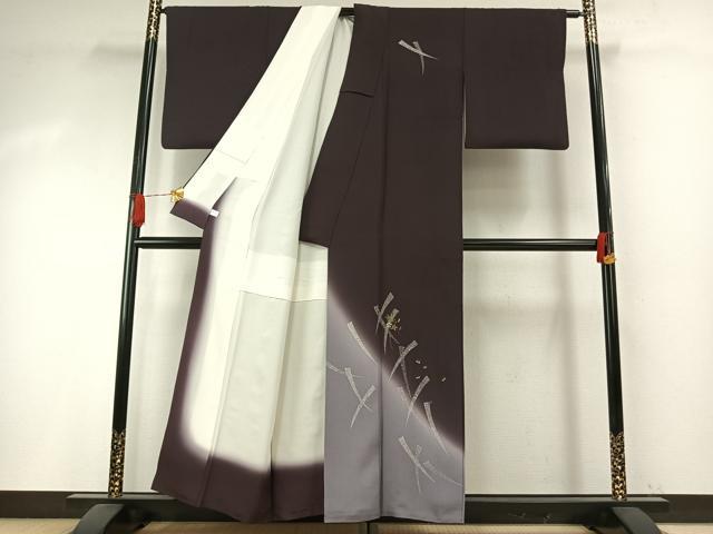 平和屋着物●訪問着 花蝶文 暈し染め 金彩 正絹 逸品 AABI1224fy