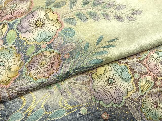 平和屋着物●訪問着 辻が花 暈し染め 金彩 正絹 逸品 AABI1233fy