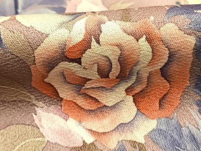 平和屋着物●染色作家 斉藤三才 訪問着 手描き 草花文 暈し染め 正絹 逸品 AABI1239fy