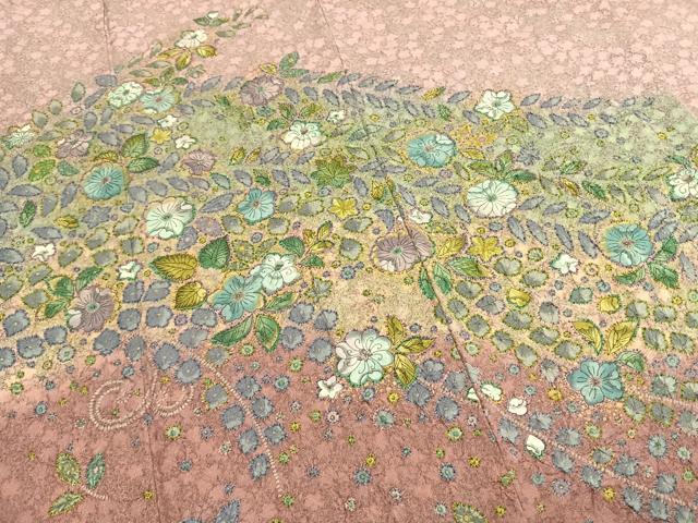 平和屋着物●訪問着 辻が花 暈し染め 金彩 銀通し地 正絹 逸品 AABI1240fy