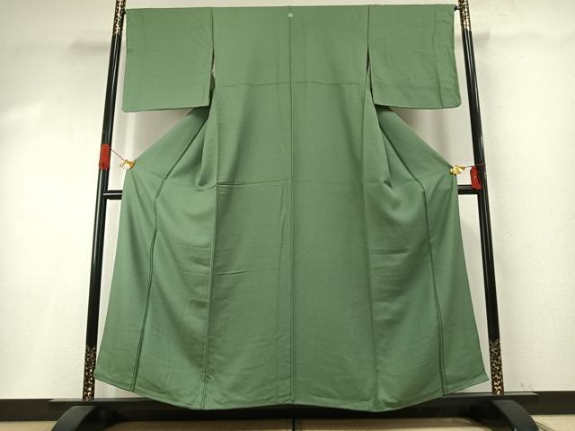 平和屋着物●上質な色無地 柳染色 正絹 逸品 AABI1243fy