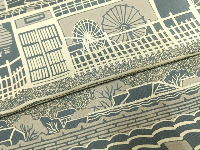 平和屋着物●上質な小紋 紬地 風景文 正絹 逸品 AABI1250fy