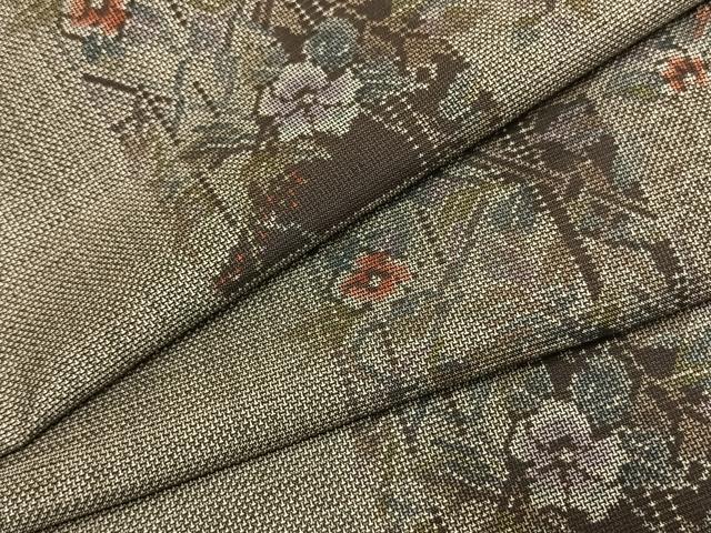 平和屋着物●本場大島紬 カタス9マルキ 色紙重ね花文 正絹 逸品 AABI1261fy