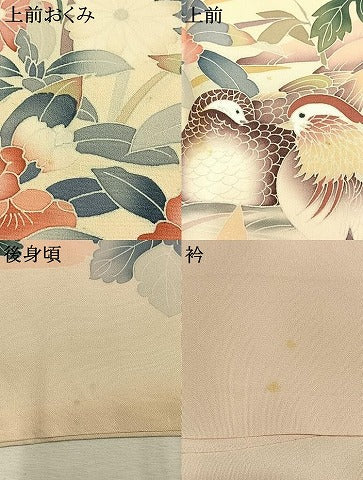 平和屋着物●訪問着 友禅 作家物 花鳥文 正絹 逸品 AABI1265fy
