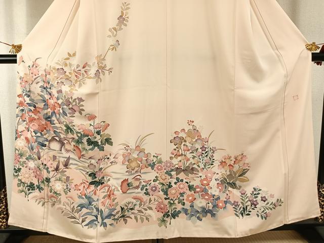 平和屋着物●訪問着 友禅 作家物 花鳥文 正絹 逸品 AABI1265fy