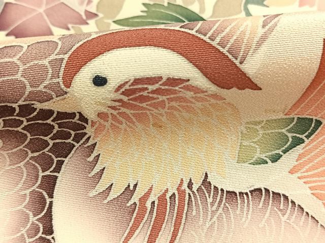 平和屋着物●訪問着 友禅 作家物 花鳥文 正絹 逸品 AABI1265fy
