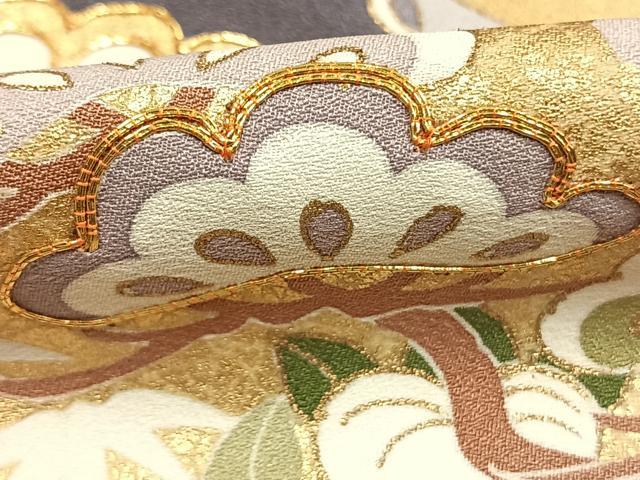 平和屋着物●創業460年・千總 色留袖 駒刺繍 松竹梅 飛鶴文 金彩 正絹 逸品 AABI1269fy