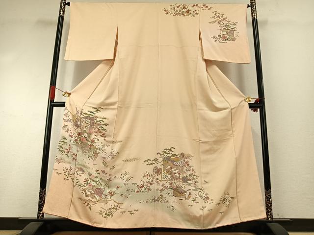 平和屋着物●訪問着 松竹梅 暈し染め 金彩 正絹 逸品 AABI1272fy