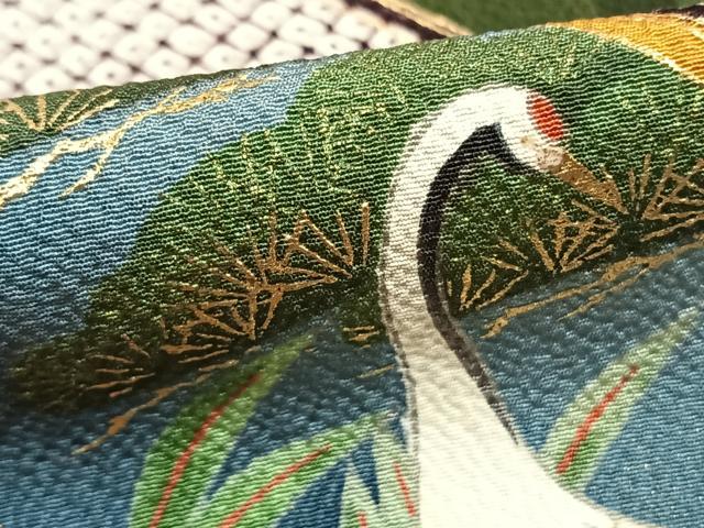平和屋着物●豪華振袖 熨斗花鳥文 暈し染め 金彩 正絹 逸品 AABI1274fy