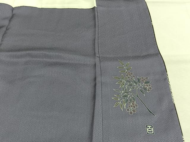 平和屋着物●京加賀友禅 百貫達雄 訪問着 絞り 刺繍 草花文 金糸 金彩 正絹 逸品 AABI1278fy