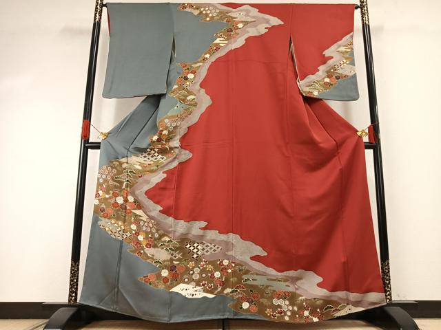 平和屋着物●訪問着 友禅 松竹梅 金彩 正絹 逸品 AABI1289fy