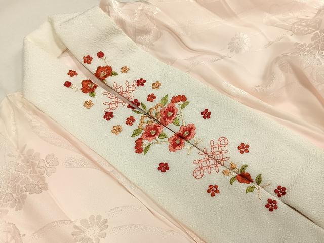 平和屋着物●豪華振袖・長襦袢(無双仕立て)セット 草花文 暈し染め 金彩 ロング丈 半衿刺繍 正絹 逸品 AABI1299fy