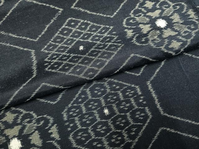 平和屋着物●上質な紬 亀甲文様 正絹 逸品 AABI1307fy